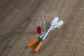 Syringe insulin and ampules Royalty Free Stock Photo