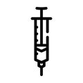 syringe with insulin line icon vector illustration