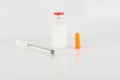 Syringe and insulin vial on white background Royalty Free Stock Photo