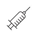 Syringe line icon, hypodermic outline icon