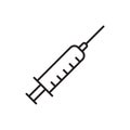 Syringe line icon, hypodermic outline icon