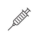 Syringe line icon, hypodermic outline icon