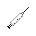 Syringe line icon, hypodermic outline vector icon