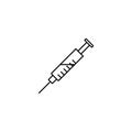 Syringe line icon, injection and vaccination