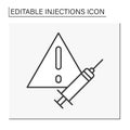 Syringe line icon