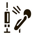 syringe man fear icon Vector Glyph Illustration