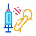 Syringe man fear icon vector outline illustration