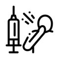 Syringe man fear icon vector outline illustration