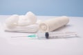 Syringe and medical supplies Royalty Free Stock Photo