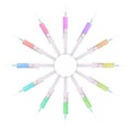 Syringe with medicine multicolored Royalty Free Stock Photo