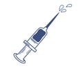 Syringe. Medicine outline art. Insulin syringe line icon. linear style sign for mobile concept and web design. Diabetes syringe