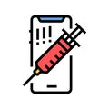 syringe and mobile phone color icon vector illustration Royalty Free Stock Photo