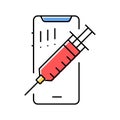 syringe and mobile phone color icon vector illustration Royalty Free Stock Photo