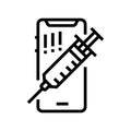 syringe and mobile phone line icon vector illustration Royalty Free Stock Photo