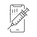 syringe and mobile phone line icon vector illustration Royalty Free Stock Photo