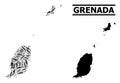 Syringe Mosaic Map of Grenada Islands Royalty Free Stock Photo