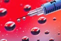 Syringe needle with fluid drops Royalty Free Stock Photo