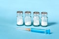 Syringe with glass medical ampoule vials Royalty Free Stock Photo