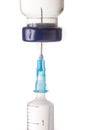 Syringe, needle and medicine vial. Royalty Free Stock Photo