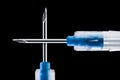 Syringe needles cross