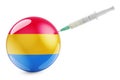 Syringe with pansexual flag, 3D rendering