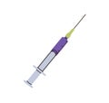 Syringe pen filled with ink. Calligraphy filler with blunt needle tip. Calligraphic art tool. Flat vector illustration