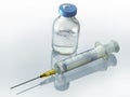 Syringe and penicillin Royalty Free Stock Photo