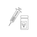 syringe and poison bank icon. Element of Crime for mobile concept and web apps icon. Thin line icon for website design and