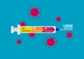 Syringe process infographic. coronavirus concept