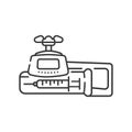 Syringe pump line black icon. Infusion device concept. Intensive therapy. Sign for web page, mobile app Royalty Free Stock Photo