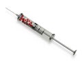 Syringe with serum 3d rendering