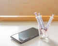 Syringe And smart phone