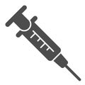 Syringe solid icon. Injection vector illustration isolated on white. Vaccination glyph style design, designed for web Royalty Free Stock Photo