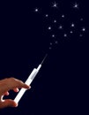 Syringe with stars Royalty Free Stock Photo