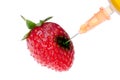 Syringe with strawberry Royalty Free Stock Photo