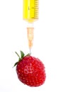 Syringe with strawberry Royalty Free Stock Photo