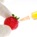 Syringe with strawberry Royalty Free Stock Photo