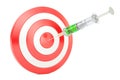 Syringe and target. Precision medicine concept, 3D rendering Royalty Free Stock Photo