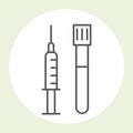 Syringe and test-tube icon - medical and beauty injections Royalty Free Stock Photo