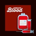 Syringe test tube iv bag donate blood event poster