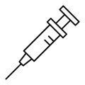Syringe thin line icon. Injection vector illustration isolated on white. Injector outline style design, designed for web