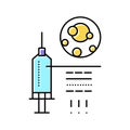 syringe for treat gout pain color icon vector illustration