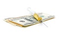 Syringe and the U.S. currency (dollars) on a white background Royalty Free Stock Photo