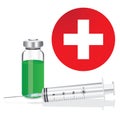 Syringe and vaccine bottle