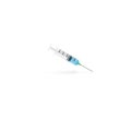 Syringe with vaccine on white background. Vector. Illustration.