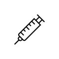 Syringe vector icon needle vaccine injection medical shot. Syringe medicine icon