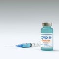 Syringe and vial of vaccine for omicron variant of covid-19