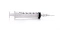 Syringe on white background