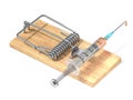 Syringe in wooden mousetrap 3D