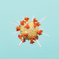 Syringes injected into a virus cell Royalty Free Stock Photo
